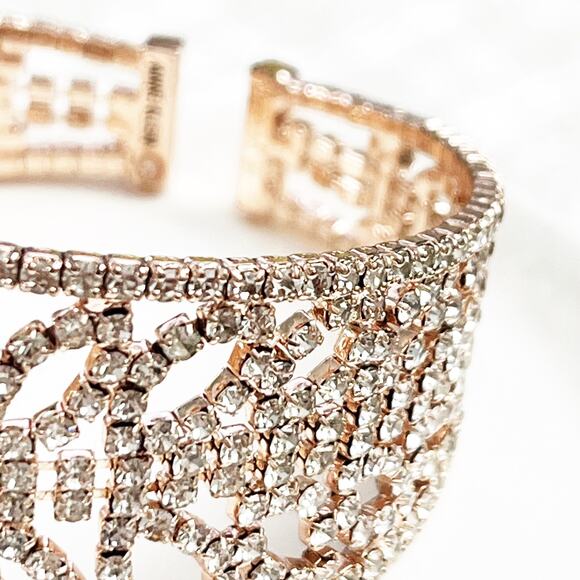 Anne Klein Rose Gold Pave Crystal Cuff Bracelet - Picture 4 of 7